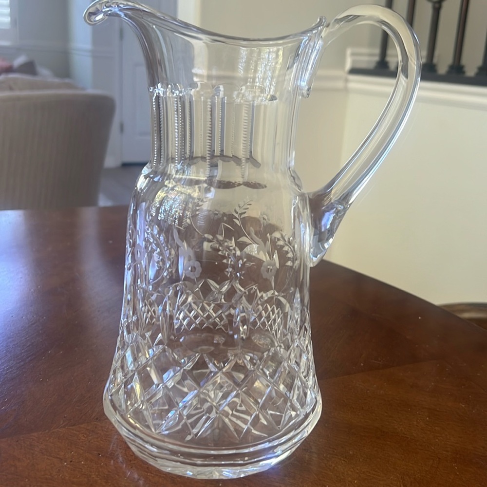 Vintage 56 Oz  Gallia by Rogaska - H 10 1/4 in W 3 3/8, Blown Glass, Yugoslavia.